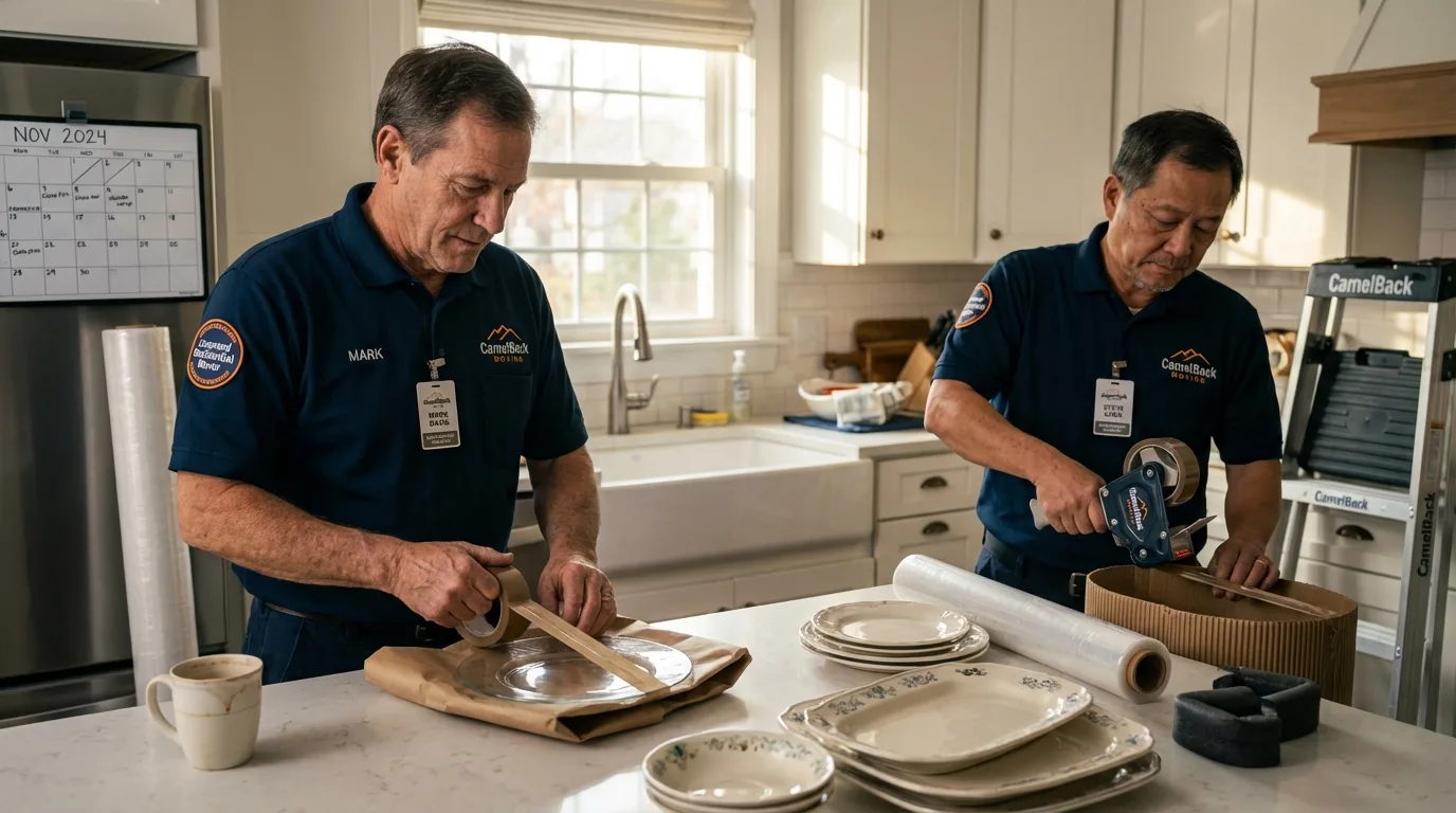 Professional crew packing kitchen dishware in Randolph, UT